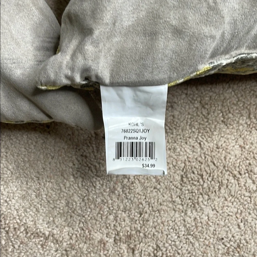 Kohl's 17” Pranna Joy Gray & Yellow Geometric Accent Pillows (Set of 2)